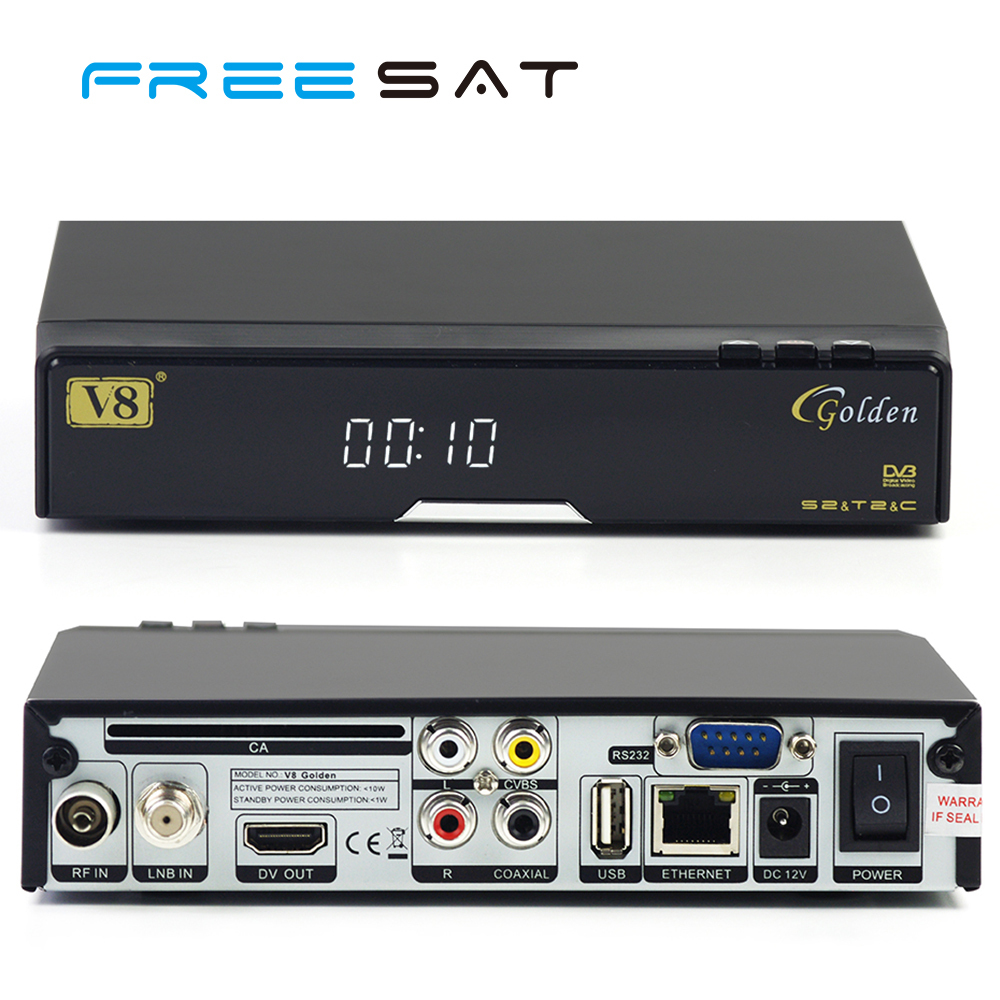 El sat Receptor Digital de satélite DVB-S2 + T2 + cable V8 de Oro tv set top box