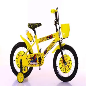 Bicicleta de entrenamiento de cuatro ruedas para niños de 12 a 16 pulgadas, con dibujos de Spiderman, para niños de 2 a 6 años