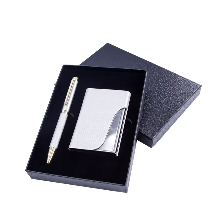 TTX Luxury PU Leather Corporate Gift Set Best Mens Gifts Name Card Holder With Pen Vip Client Gift