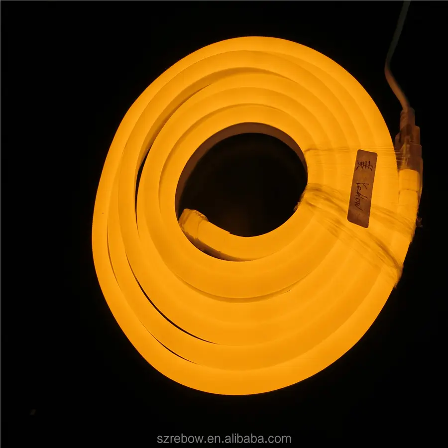 PVC Silicone IP67 12v 24v Amarelo Neno flexível À Prova D' Água corda iluminação led flexível neon light strip para decorar