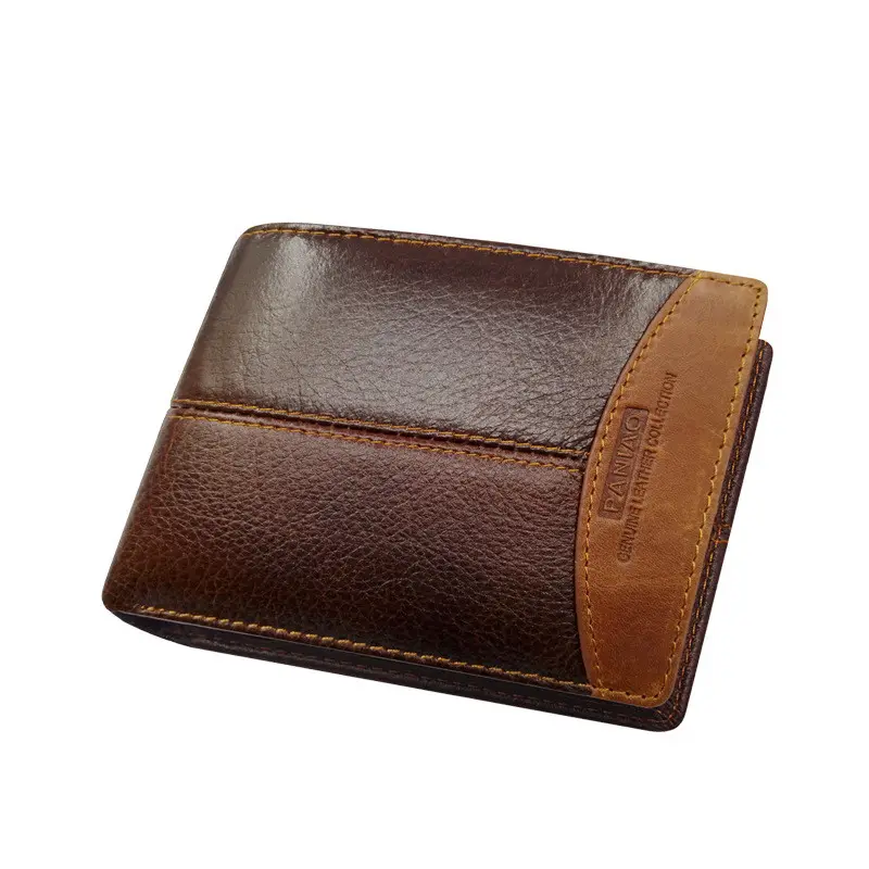 Custom short design business rfid blocking pu leather mens wallet