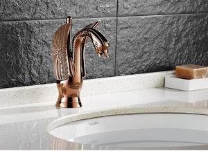 Thiết Kế thời trang Phòng Tắm Rose Vàng Sàn Mounted <span class=keywords><strong>Basin</strong></span> Vòi Thiên Nga <span class=keywords><strong>tap</strong></span> - Product Image 2