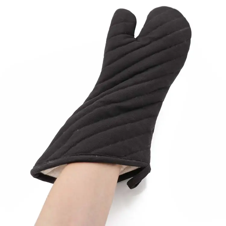 Mitaines de four en Silicone Extra longues, résistants à la chaleur, gants de cuisine avec doublure en coton interne