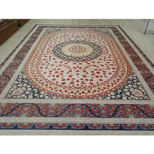 Hand knotted 305 * 426CM persian 100% Nature Silk Villa luxury living room carpet