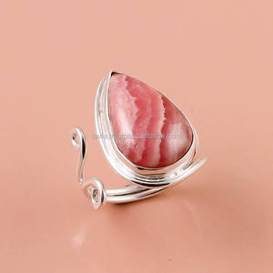 Anillo de piedras preciosas de Plata de Ley 925, joyería de piedras preciosas de Rodocrosita natural, proveedor de joyas de plata hechas a mano personalizadas antiguas - Product Image 1