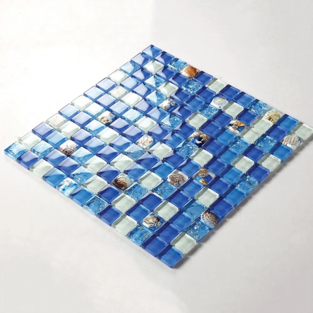 PY039 swimming pool glass mosaic pool tile pebble fish pattern