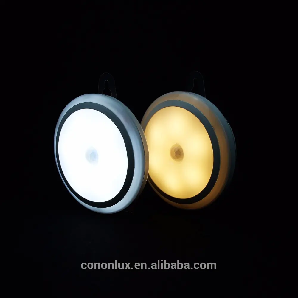 PIR led del sensore di movimento lampada da parete luce di notte con la batteria al litio alimentato per cabinet scala da cucina armadio camera da letto