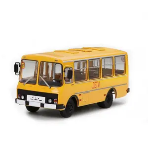 Bus a escala de alta calidad, modelo de autobús escolar ruso, a medida, 1 43