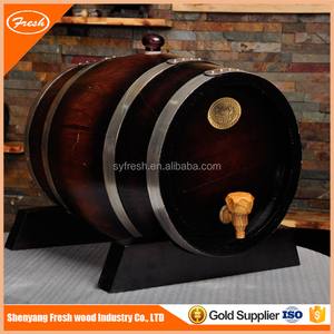 Tonneau à vin rouge en bois <span class=keywords><strong>de</strong></span> chêne massif 25l, Vintage, pour bière, cognac et whisky, vente en gros - Product Image 4
