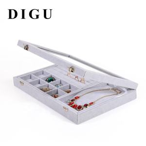 Burlap กล่องเครื่องประดับ12ช่อง,อุปกรณ์ประกอบฉากกล่องเก็บเครื่องประดับเครื่องประดับถาดอเนกประสงค์พร้อมฝาปิด - Product Image 3