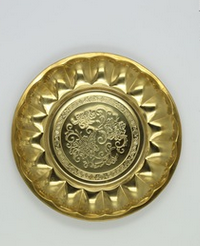 Hot Sale Stainless Steel Gold <strong>Dinner</strong> Plate,charger Plates,antiquelily Flower Pattern Metal Fruit <strong>Tray</strong> - Product Image 5