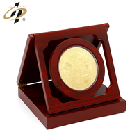 Shuanghua-pièce Souvenir en métal doré et argenté, pièce commémorative gravée sur mesure avec boîte en bois