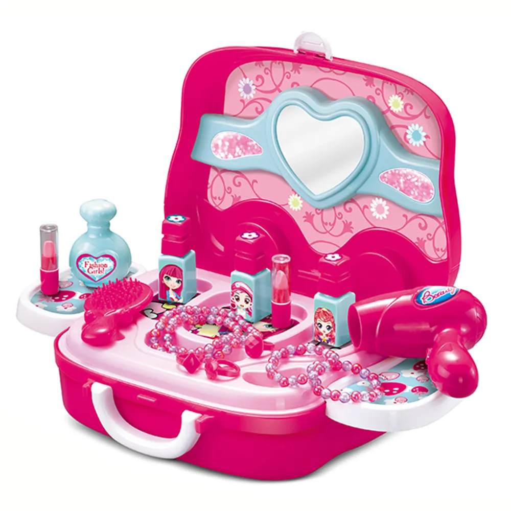 19Pcs Mooie Meisjes Make-Up Speelgoed In Draagbare Koffer Voor Meisjes, Kinderen Make-Up Kit Speelgoed