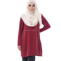 Nieuwste ontwerp custom islamitische kleding mos crêpe tunic groothandel vrouwen moslim tuniek
