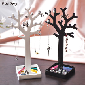 Árbol <span class=keywords><strong>de</strong></span> moda, anillo acrílico negro y blanco para pendientes, soporte <span class=keywords><strong>de</strong></span> joyería, <span class=keywords><strong>organizador</strong></span> <span class=keywords><strong>de</strong></span> joyería, venta al por mayor - Product Image 2