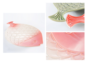 Forma de <span class=keywords><strong>pescado</strong></span> vajilla de cerámica placa para la cena - Product Image 3