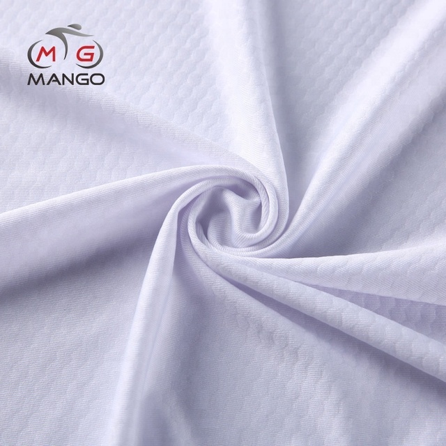 Hot Sale White Cycling Embossed Sports Birdeye Coolmax Polyester Spandex Fabric