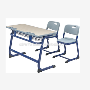 Estilo <span class=keywords><strong>estudio</strong></span> ergonómico doble 2 del estudiante de la escuela doble asiento muebles de escritorio y silla para estudiantes - Product Image 4