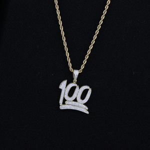 Cz Micro Pave <span class=keywords><strong>100</strong></span> puntuación oro Hip Hop colgante de bronce - Product Image 3