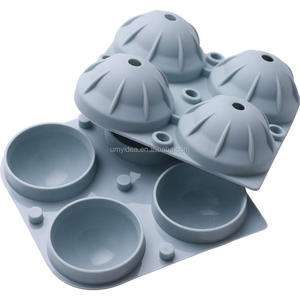 Plateau rond en Silicone pour Cubes <span class=keywords><strong>de</strong></span> glace, Design fendu, grands plateaux en moulage-4 Cubes à glace, pour Bar <span class=keywords><strong>de</strong></span> fête, pour <span class=keywords><strong>whisky</strong></span>, sphère à glace, plateau à moule, 1 pièce - Product Image 1