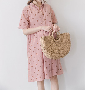 Ropa al por Mayor para Mujeres Coreanas, Vestidos <span class=keywords><strong>de</strong></span> Maternidad Casuales <span class=keywords><strong>de</strong></span> Color <span class=keywords><strong>Rosa</strong></span> - Product Image 5