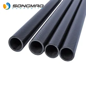 Gerçek saf 3K karbon fiber tüp Songmao kompozit