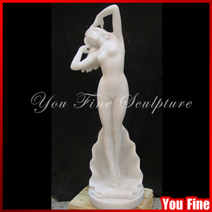 Escultura Clásica de Mujer Desnuda Acostada en Mármol Blanco - Product Image 5