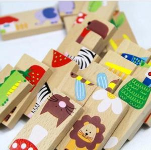 Blocs de construction en <span class=keywords><strong>bois</strong></span> pour enfants, 28 pièces, Puzzle d'<span class=keywords><strong>animaux</strong></span>, dragons, ML-995D - Product Image 4