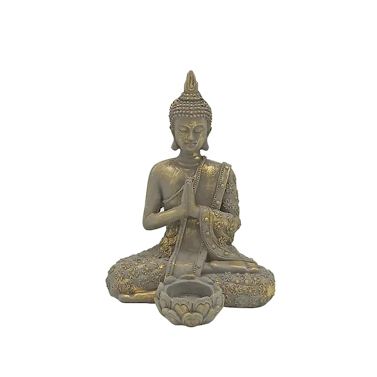 Bouddha doré arts et artisanat bouddha figurine bougeoir pour la décoration de bureau