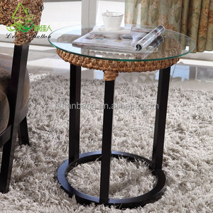 2016 nuevo diseño moderno rattan muebles de jacinto de agua tienda de café de madera - Product Image 3