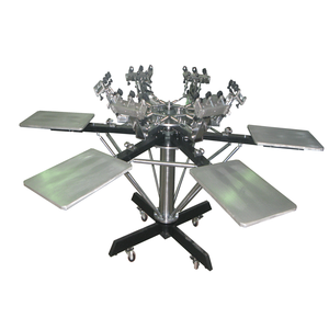 6-Station Automatic <strong>Manual</strong> <strong>Carousel</strong> Screen Printing <strong>Machine</strong> Low-Cost Multicolor Printers for Card Silk Garments T-Shirts Labels - Product Image 2