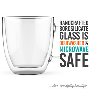 16oz Fatti A Mano Doppio Vetro Di Grandi Dimensioni Tazza di Caffè Tazza <span class=keywords><strong>Da</strong></span> Tè - Product Image 3
