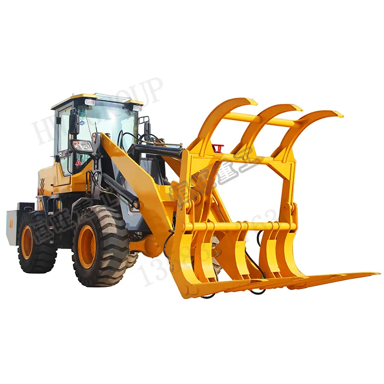 Taman Pertanian Digunakan Grapple Kepiting Bucket Wheel Loader Penjepit Kayu Loader untuk Hutan