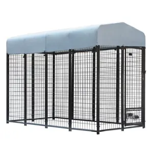 Wholesale Custom Outdoor And Indoor Heavy Duty Metal Dog Boarding Kennel With Lock And Cover
