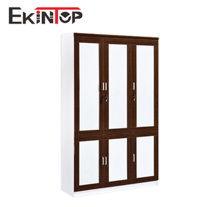 Ekintop العتيقة الصينية الرخيصة المنزل مكتبة 3 باب خزانة أثاث المكاتب الخشب خزانة كتب رفوف مع طاولة للدراسة - Product Image 5