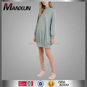 Nouveau Mode Femme Manches Longues Pull À Capuche <span class=keywords><strong>Robe</strong></span> Dames À Capuche Vert Menthe Pull Léger Longue <span class=keywords><strong>Robe</strong></span> - Product Image 1