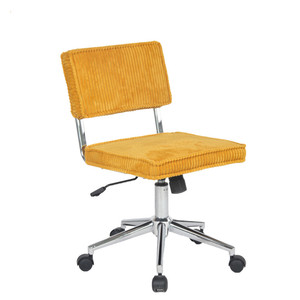 Haute Qualité Bas <span class=keywords><strong>Dossier</strong></span> Rembourrés Buff Jaune PV <span class=keywords><strong>Velours</strong></span> <span class=keywords><strong>Chaise</strong></span> de Bureau - Product Image 1