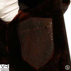 Chaqueta de Cuero Vacuno Estilo Vintage con Piel, Colección Valeriano Romano, Modelo Turco VRM70010, Prendas - Product Image 4