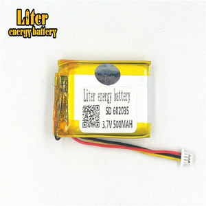 1.0-3 P 3.7 V 602035 mah 500 lithium polymer lipo rechargeable battery li ion Solar lithium battery with PCM - Product Image 2