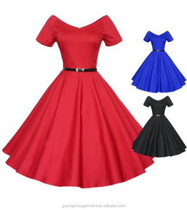 1950 Retrò Rockabilly Vestito Swing Corte Maniche Abito - Foto 8