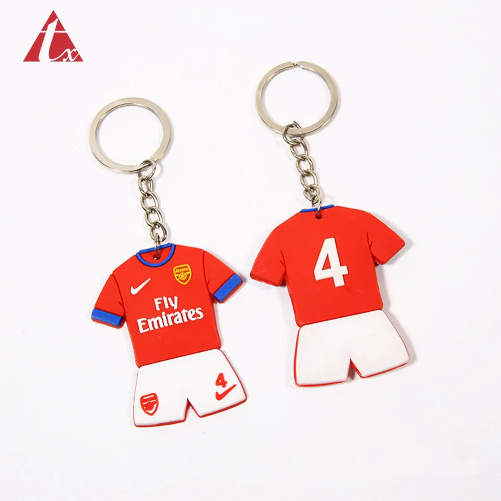 Profession plastic company any Sport Souvenir Promotional custom soccer ball keychain football jersey keychain custom logo