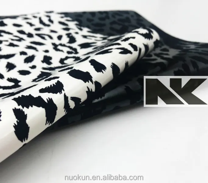 NK P070 PU disesuaikan leopard print suede kulit untuk tas dan sepatu