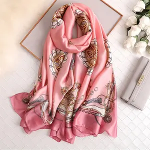 yiwu supplier newest design silk satin material Air conditioning shawls