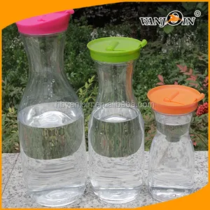 1.5L plastik su sürahi kapaklı ev yapımı meyve suyu, buzlu çay sürahi veya cam süt şişeleri