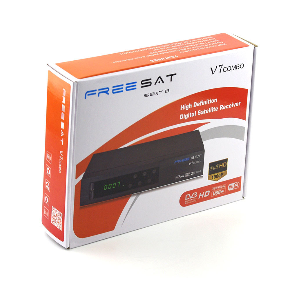 Freesat V7 combo dvb-s2 dvb-t2 récepteur satellite soutien biss key powervu cccam youtube hd sexe porno vidéo