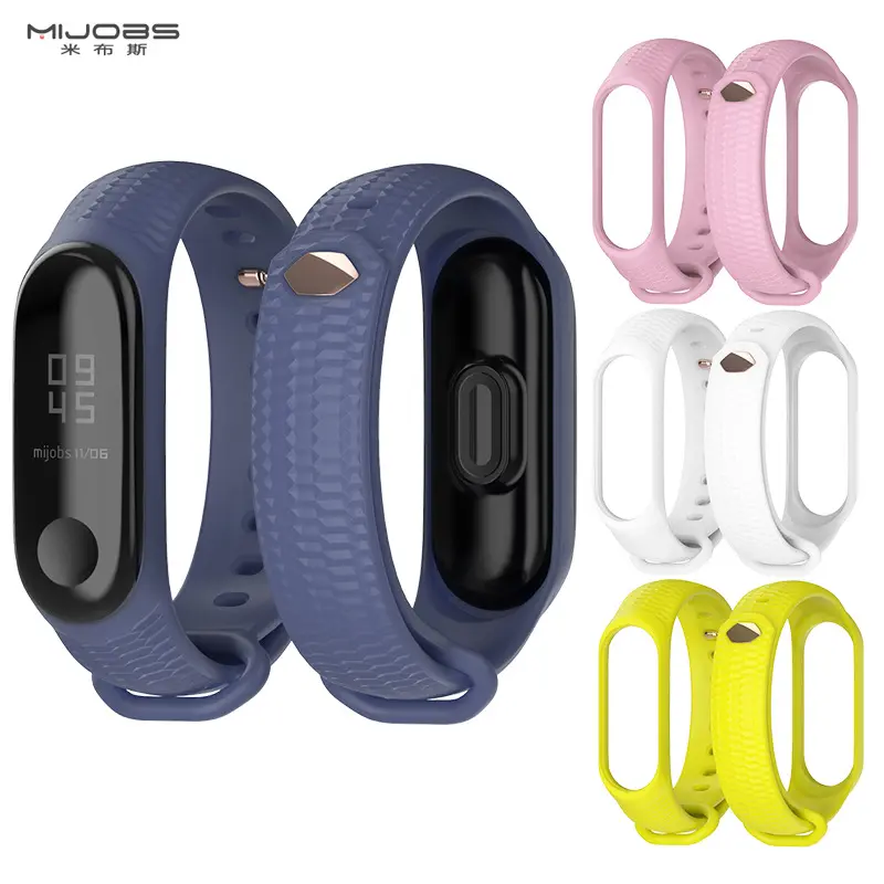 Mijobs Custom Bracelet Colorful Strap Wristband Smart Band for Xiaomi Mi Band 3 4 5 6