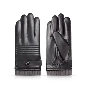 Custom design motorbike driving touch gentleman pu faux leather gloves