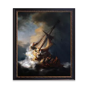 Reproduktion Christus der Sturm Meer Galiläa Rembrandt HAarmenszoon Van Rijn berühmte klassische kunst gemälde mit rahmen