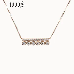 패션 간단한 보석 18K 진짜 골드 대형 펜던트 다이아몬드 목걸이