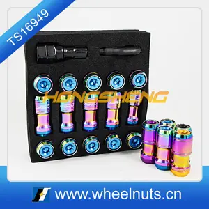 JDM estesa della polvere cap lug nuts wheel cerchi sintonizzatore 12x1.25 con serratura